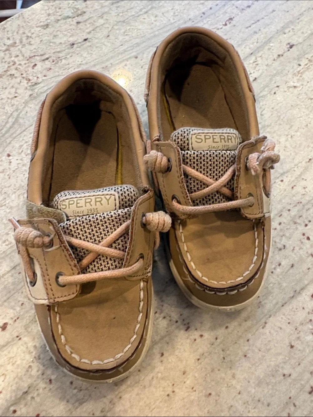 Sperry Kids Tan Leather Moccasin Boat Shoes
